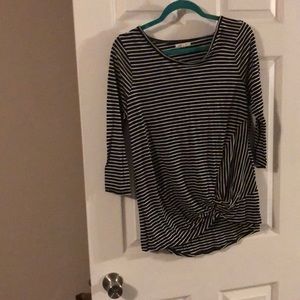Twist bottom striped top